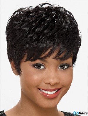 Short Black Layered Popular African Wigs UK