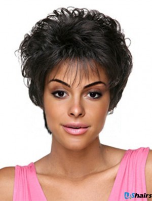 Short Black Curly Classic Natural African American Wigs