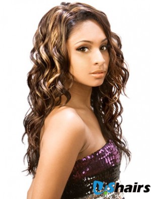 Long Brown Wavy Without Bangs Incredible African American Wigs