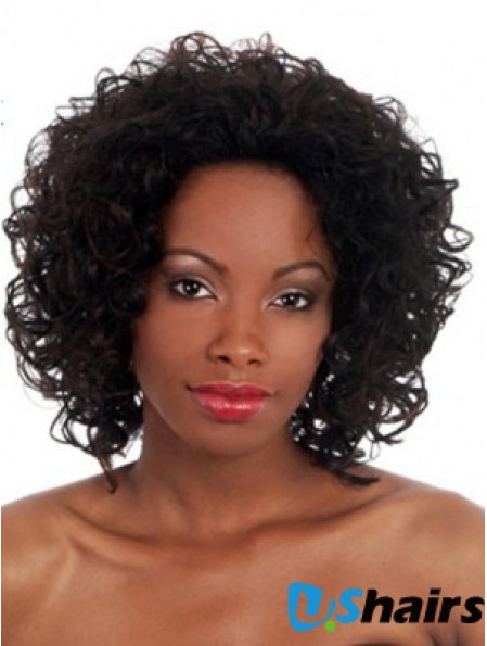 Black Chin Length Synthetic Capless 14 inch Afro Kinky Wigs