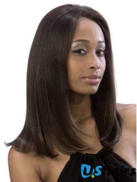 Yaki Without Bangs Lace Front Online 16 inch Brown Long Wigs