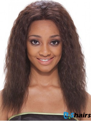 16 inch Brown Shoulder Length Without Bangs Wavy Popular Lace Wigs