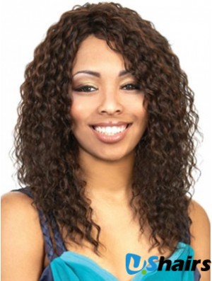 Long Brown Wavy With Bangs Beautiful African American Wigs