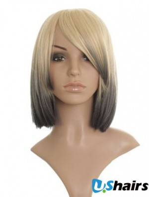 Straight Lace Front 12 inch Durable Chin Length Celebrity Wigs