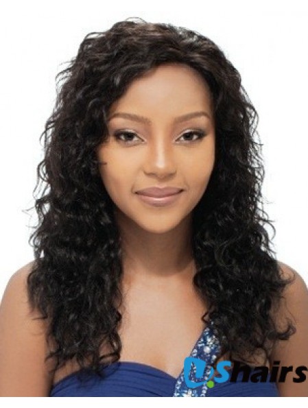 Long Black Curly Layered Natural African American Wigs