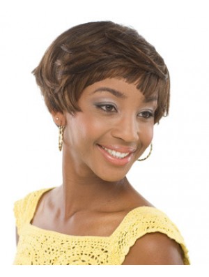 Short Brown Wavy Boycuts Incredible African American Wigs