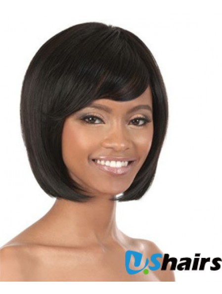 Chin Length Black Straight Bobs Popular African American Wigs