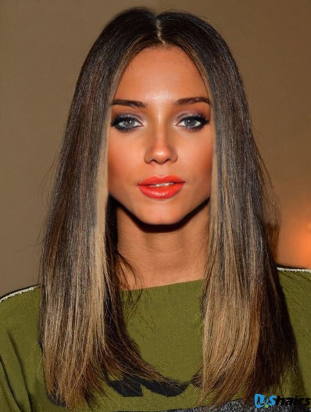 Shoulder Length Ombre/2 Tone Straight Without Bangs Fabulous African American Wigs