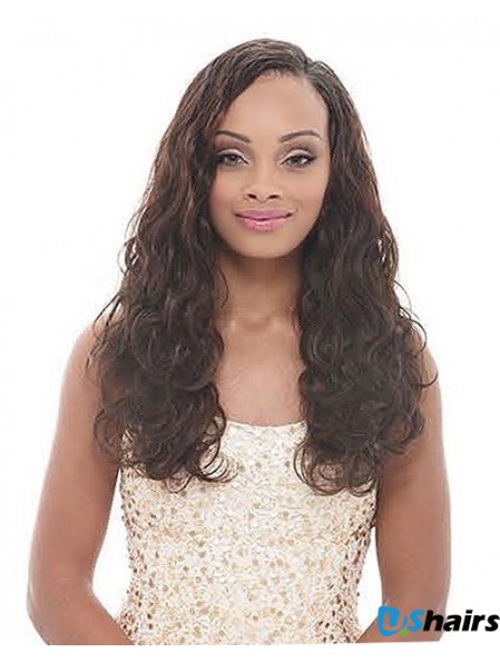 Long Brown Wavy Without Bangs Online African American Wigs