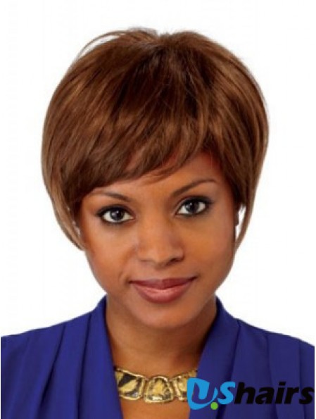 Straight Layered Chin Length Auburn Comfortable Lace Front Wigs