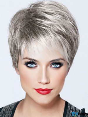 Short Wigs For Lady With Capless Straight Style Cropped Length