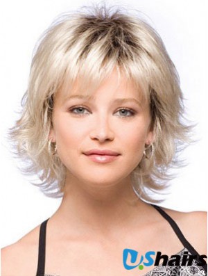 Women Synthetic Hair Wigs Chin Length With Bangs