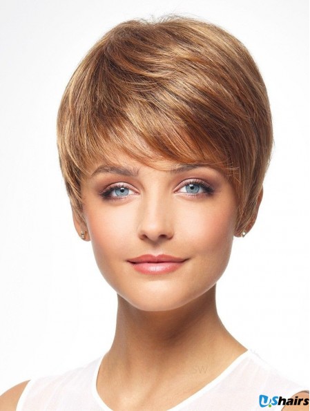 Auburn 8 inch Boycuts Cheapest Capless Synthetic Wigs