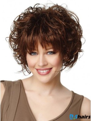 With Bangs Auburn Straight 8 inch Cropped Synthetic Wigs