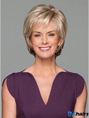 Short Wavy Blonde 6 inch Lace Wig Cap