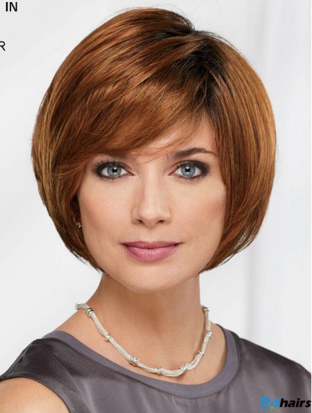 10 inch Chin Length Auburn Straight Comfortable Bob Wigs