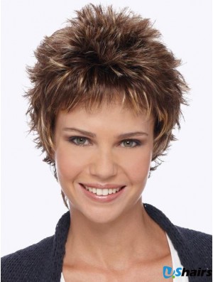 Boycuts Blonde Wavy 6 inch Short Synthetic Wigs