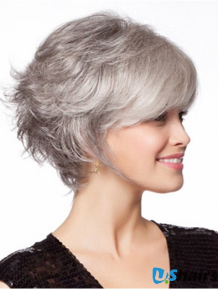 No-Fuss Cheap Wavy Synthetic Grey Wigs Sale