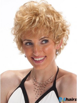 Capless Blonde 8 inch Cropped Boycuts Synthetic Wigs