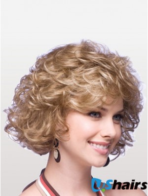 Synthetic Cheap Wigs With Capless Layered Cuts Chin Length Blonde Color