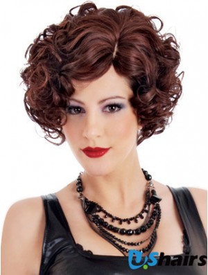 Auburn 10 inch Short Curly Layered Sleek Short Hair Wigs Synthetic