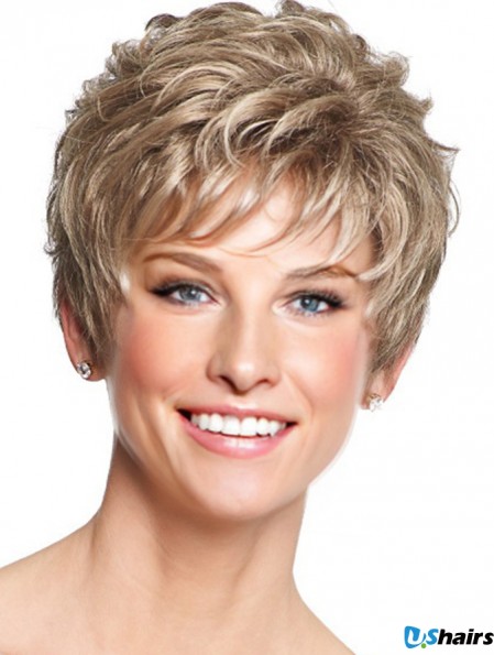 Lace Front Synthetic Wigs With Capless Wavy Style Short Length