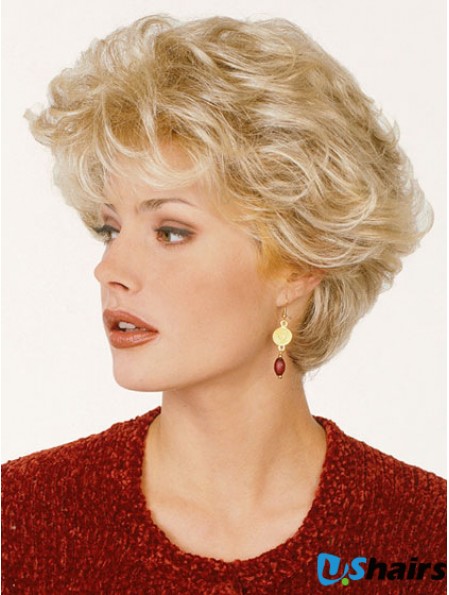 Synthetic Hair Classic Cut Blonde Color Short Length