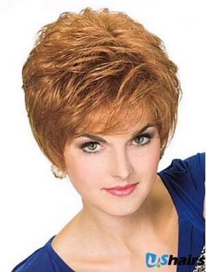 Cropped Straight Boycuts Blonde Style 100% Hand-tied Wigs