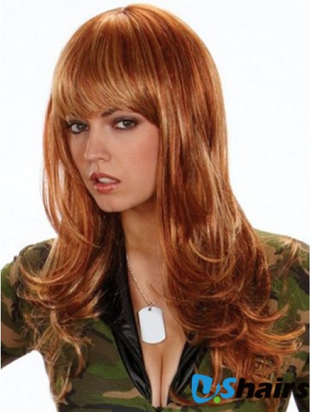 Synthetic Hair Color UK With Bangs Wavy Style Long Length