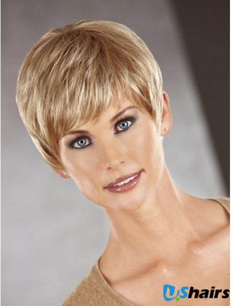 Cropped Boycuts Straight Auburn Perfect Synthetic Wigs