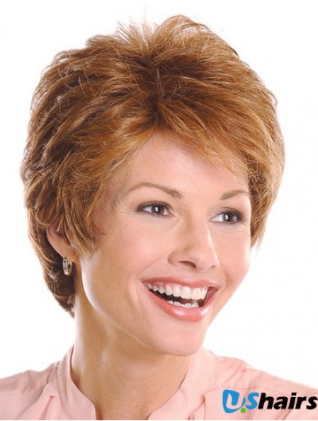 Top 5 inch Wavy Brown Layered Short Wigs