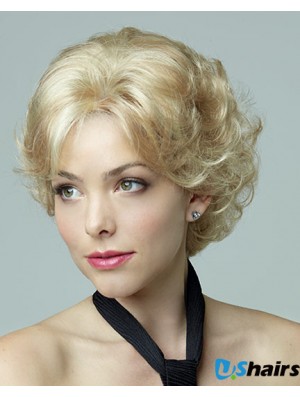 Bobs Short Blonde Curly Top Petite Wigs