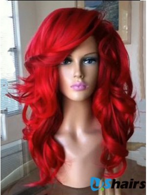 Capless Wavy 18 inch With Bangs Quality Synthetic Red Wig UK