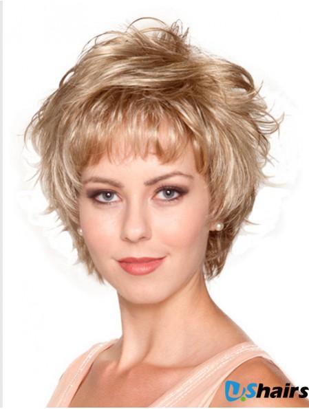 Wavy Layered 8 inch Blonde No-Fuss Synthetic Wigs