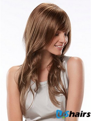 Long With Bangs Wavy Auburn Fashion Synthetic Wigs