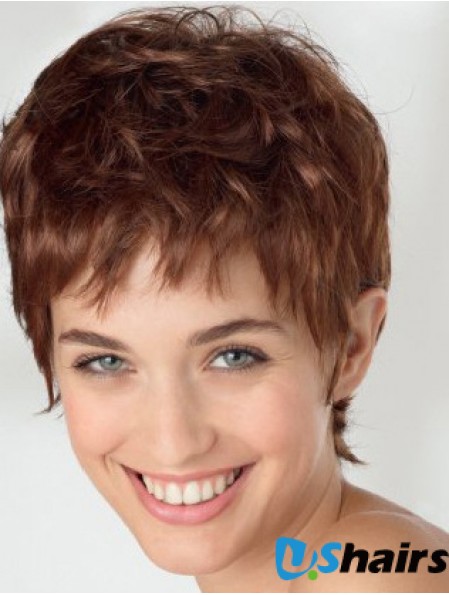 Exquisite 6 inch Wavy Auburn Boycuts Short Wigs