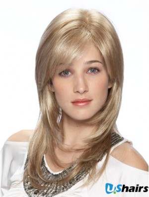 Straight Layered Long Blonde Stylish Lace Front Wigs