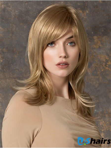 Brown Shoulder Length Straight Layered 16 inch Trendy Medium Wigs