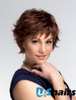 Short Wavy Capless Layered 8 inch Sleek Synthetic Wigs