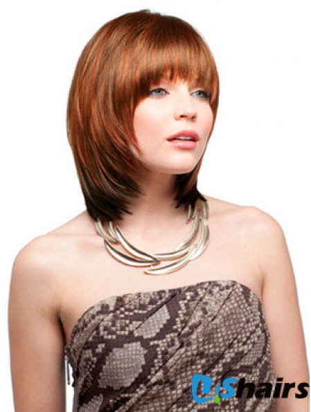 Chin Length Synthetic Wigs With Bangs Sale