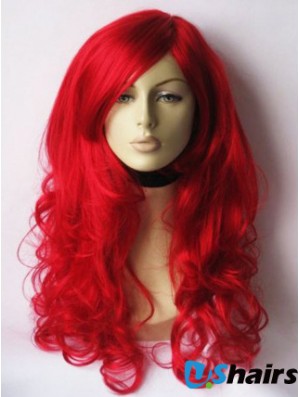 Wavy With Bangs Lace Front Gorgeous 22 inch Red Long Wigs