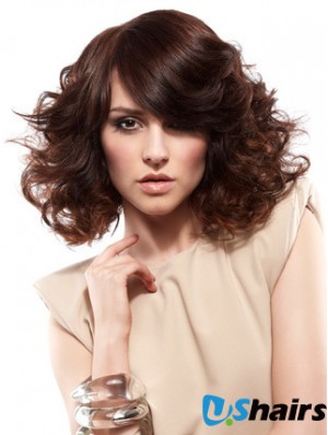 Curly Layered Shoulder Length Auburn Gorgeous Lace Front Wigs