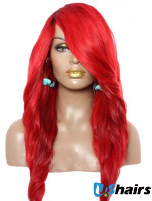 Wavy With Bangs Lace Front Amazing 22 inch Red Long Wigs