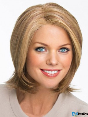 Good Brown Chin Length Layered Wavy Glueless Lace Front Wigs