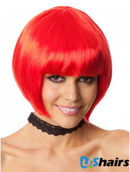 Amazing 10 inch Straight Red Bobs Short Wigs