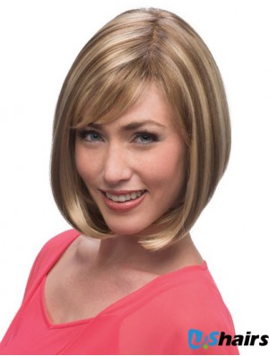 Chin Length Blonde Synthetic Bob Wigs UK