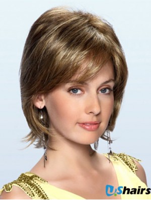 Brown Chin Length Wavy Layered 10 inch Beautiful Medium Wigs