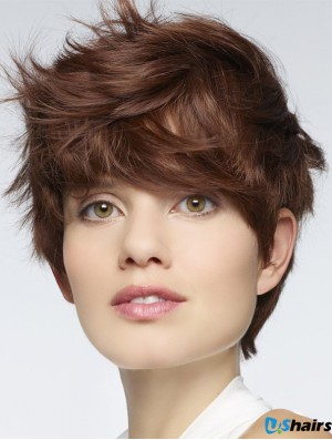 Durable 6 inch Straight Auburn Boycuts Short Wigs