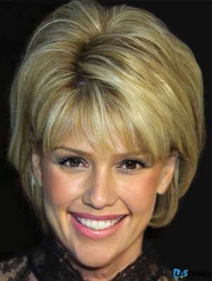 Good Blonde Short Straight With Bangs 10 inch Synthetic Wigs