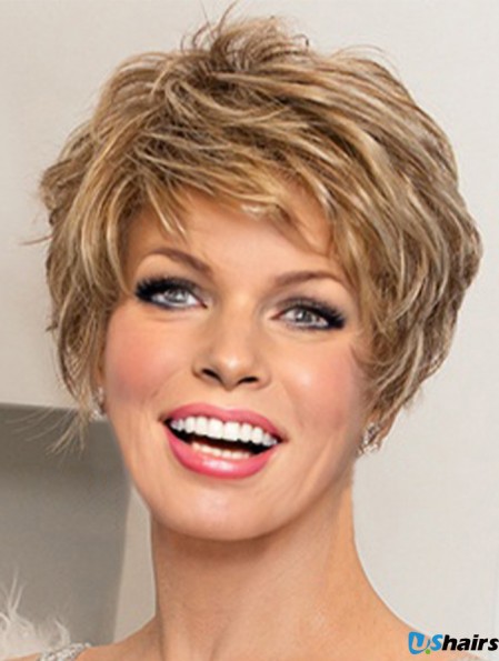 Incredible 8 inch Wavy Blonde Classic Short Wigs